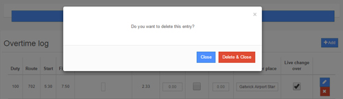 You have to confirm your choice to delete an entry